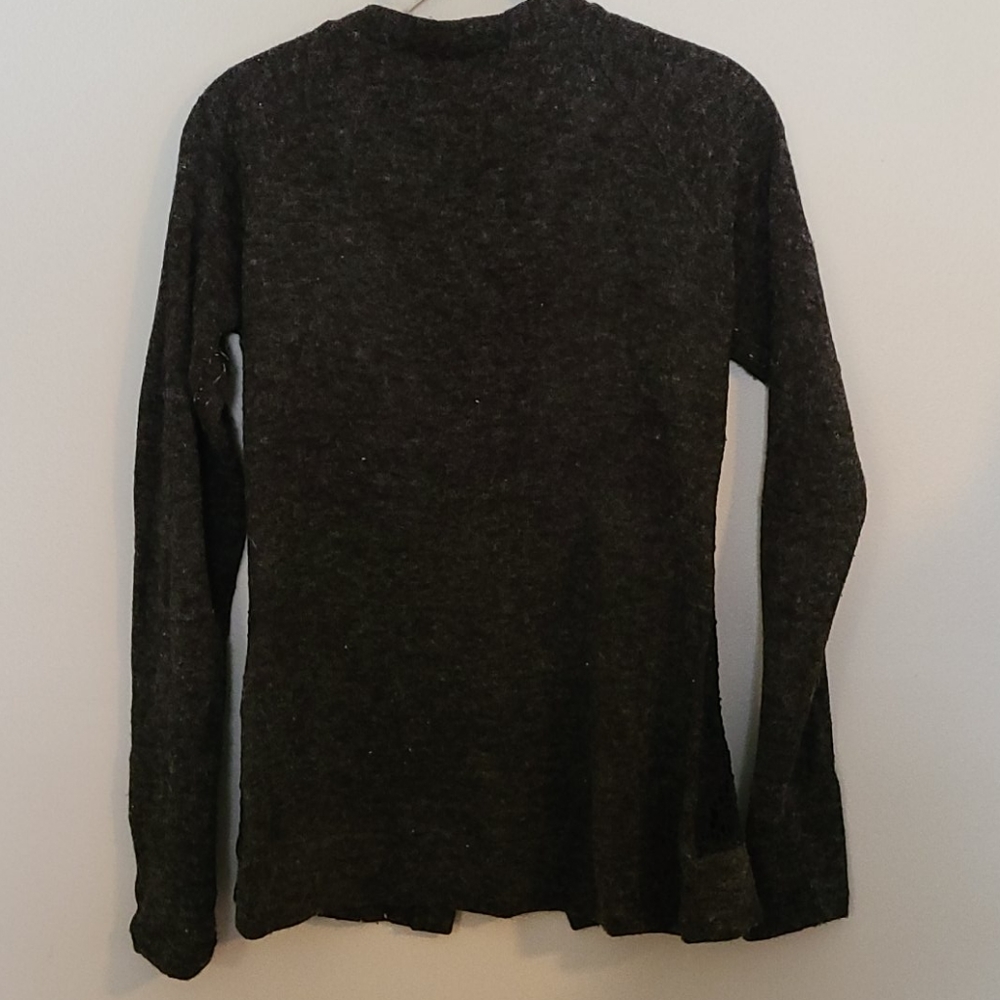 GUC a'reve black button down sweater with lace - Picture 2 of 4